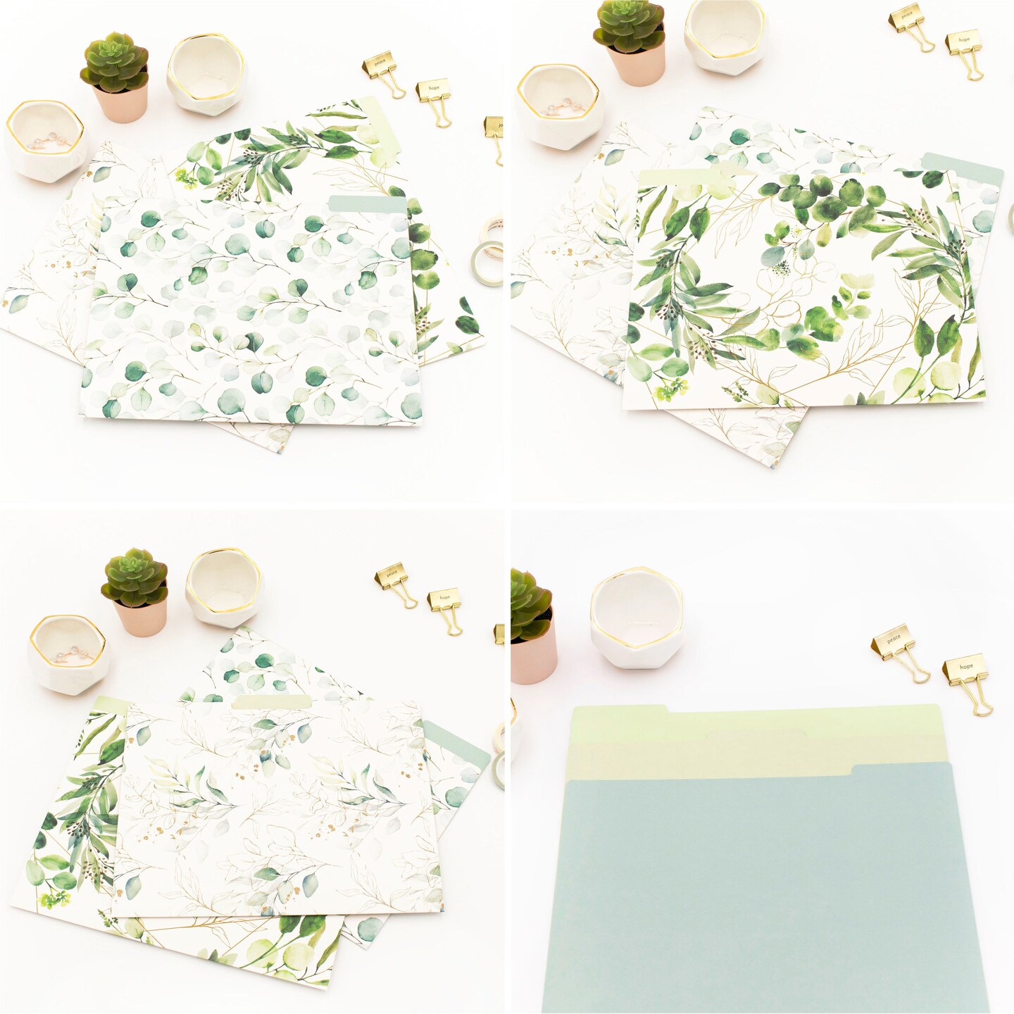 bloom daily planners File Folder Set, Eucalyptus