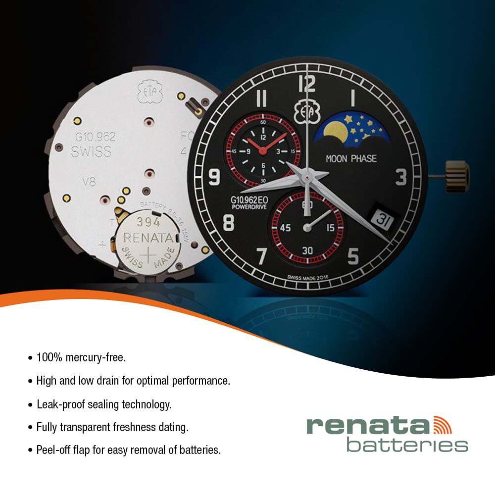 Renata 309 Single Watch Battery Swiss Made Silver Oxide 1.5 V (3 Batteries, 309 or SR754SW)