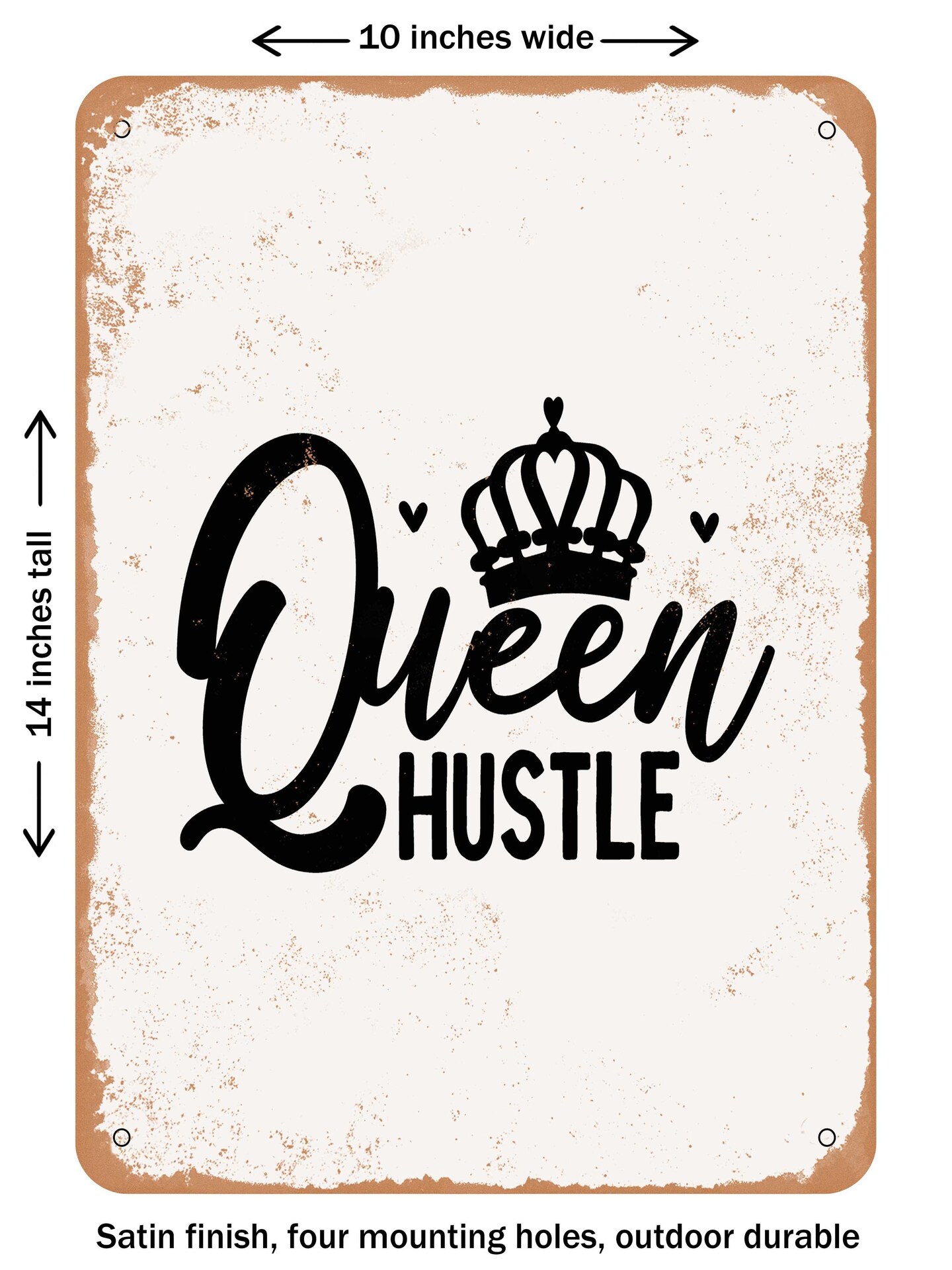 DECORATIVE METAL SIGN - Queen Hustle - Vintage Rusty Look | Michaels