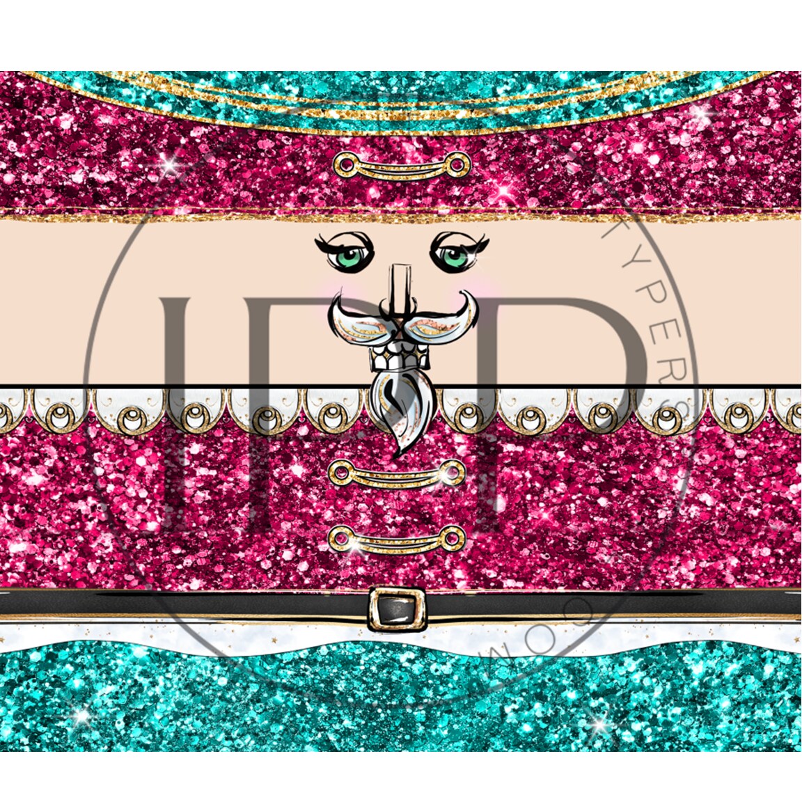 #545 CLEAR 20oz- Nutcracker Pastel Christmas- 9.4" x 8" Pattern Vinyl Wrap