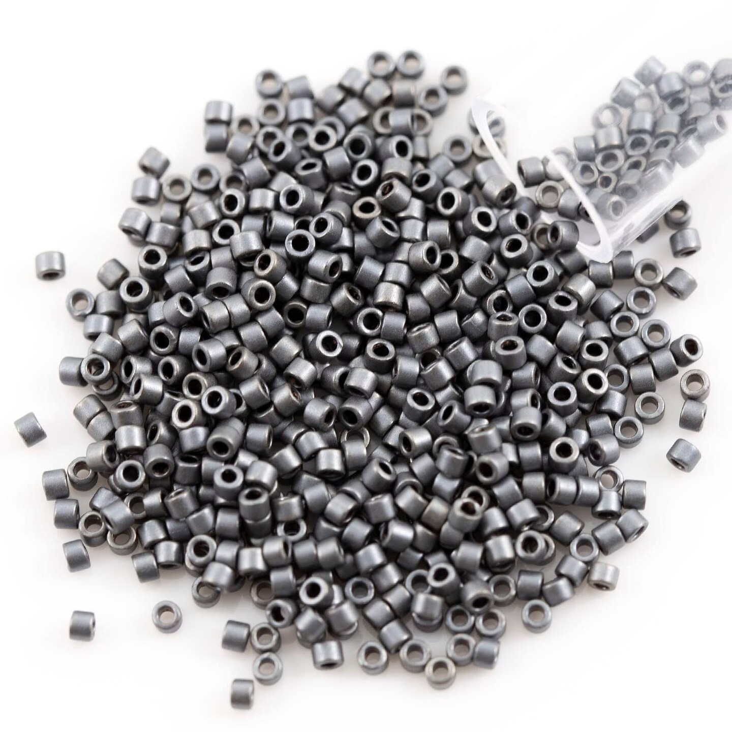 Miyuki Delica Seed Bead 11/0 Metallic Matte Black Luster (3 Gram Tube)