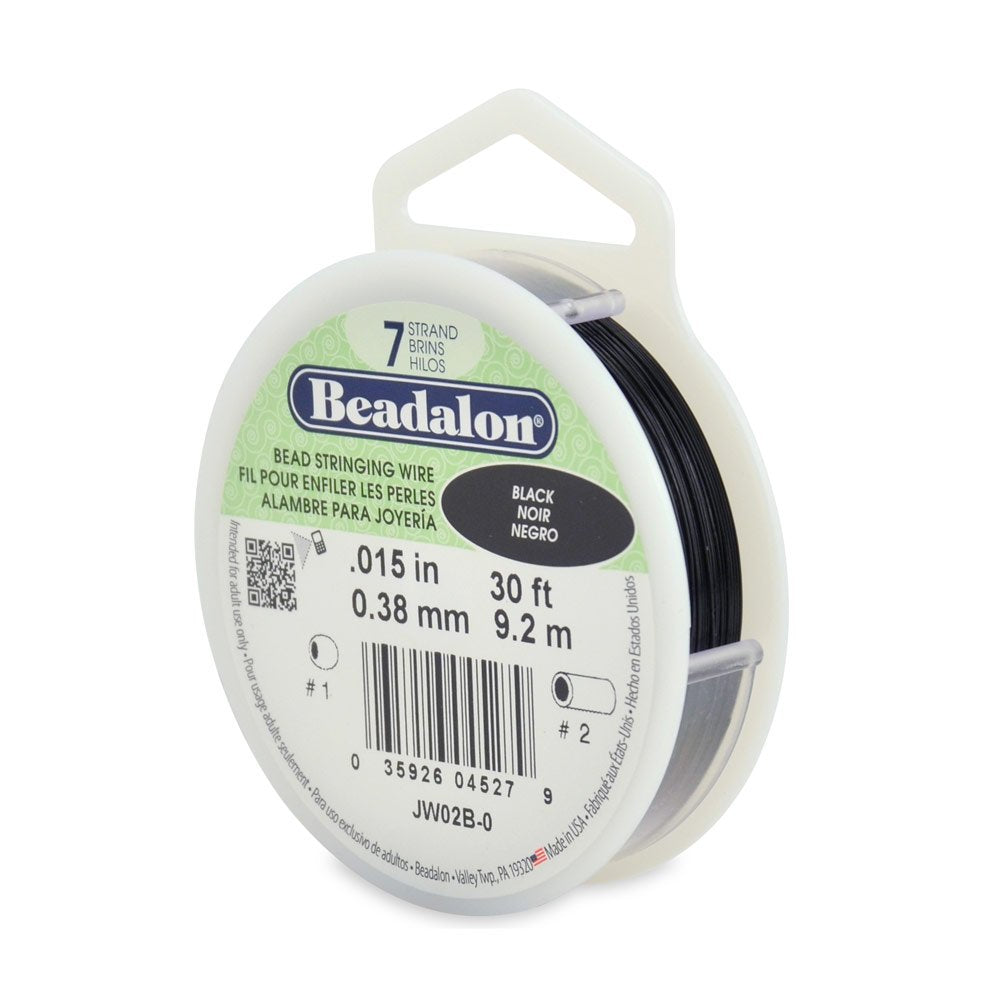 Black Beadalon Beading Wire .015&#x22; Thickness 7 Strand (30 Feet)