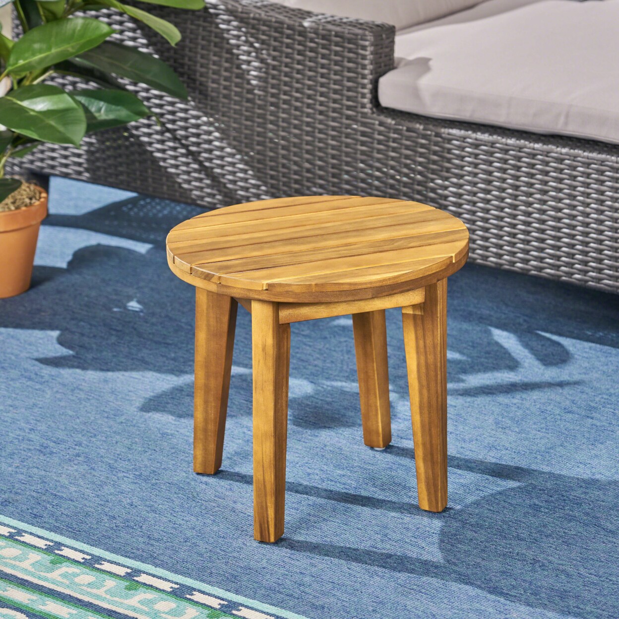 GDFStudio Parker Outdoor 16-inch Acacia Wood Side Table