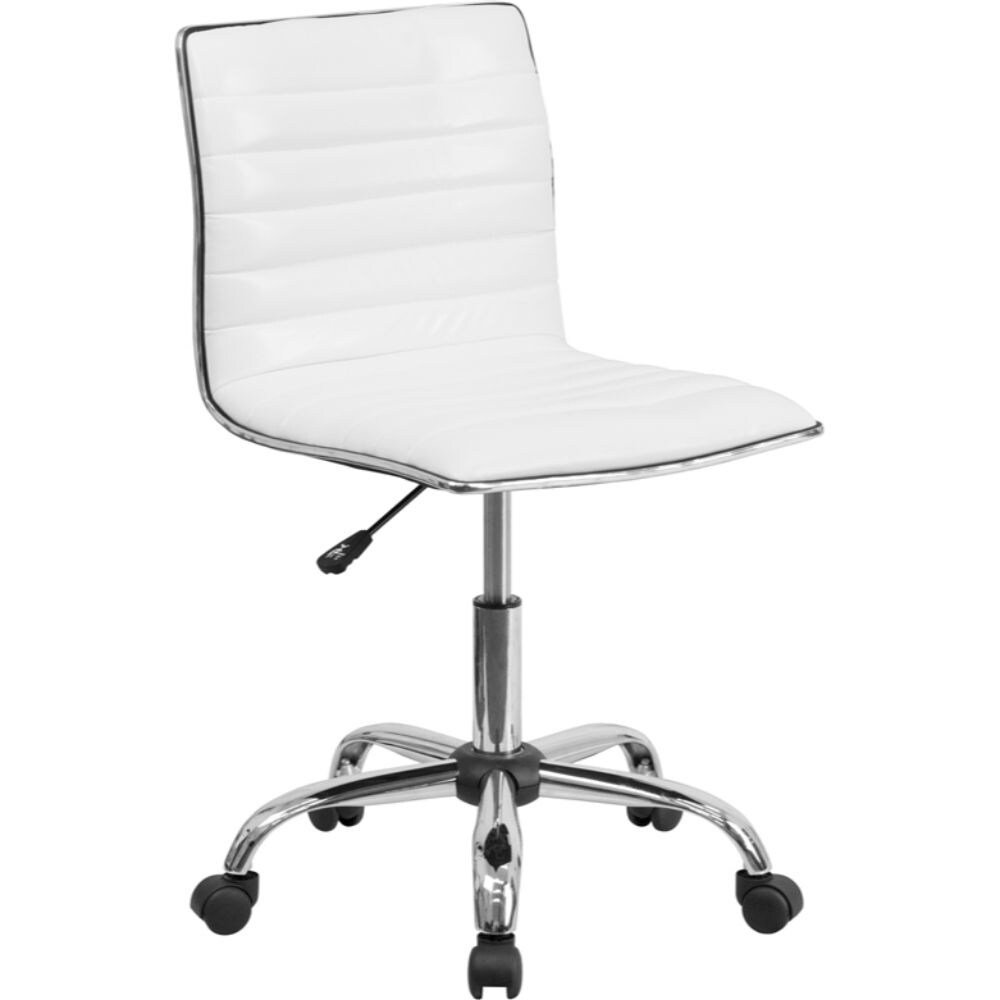 Flash Furniture White Ribbed Task Chair White