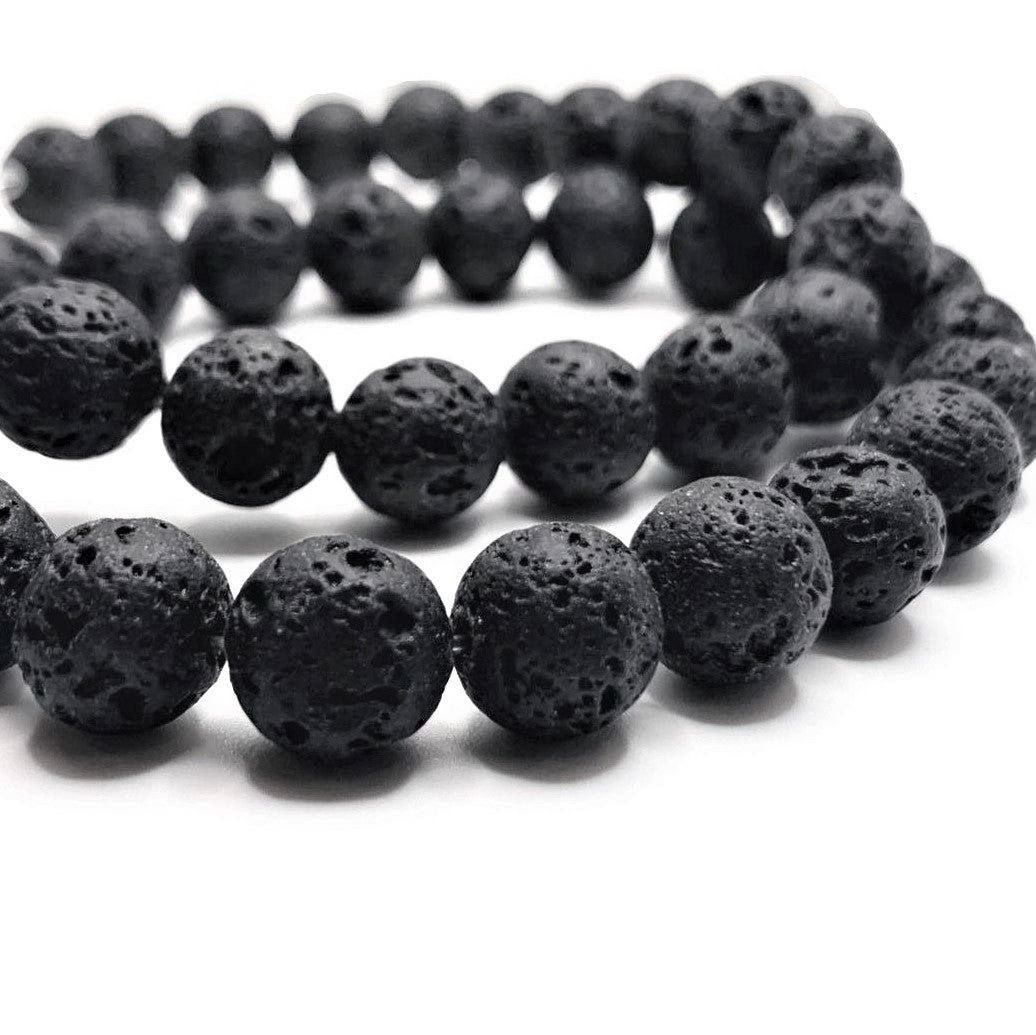 8 mm Black Lava Stone Diffuser Beads