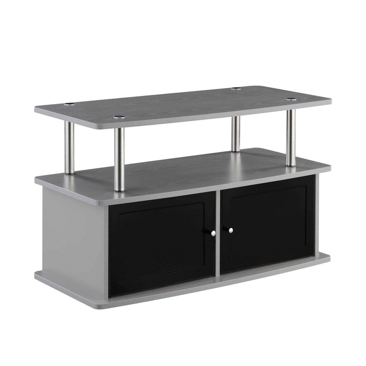 Convenience Concepts Designs2Go TV Stand with 2 Storage Cabinets and Shelf, Gray