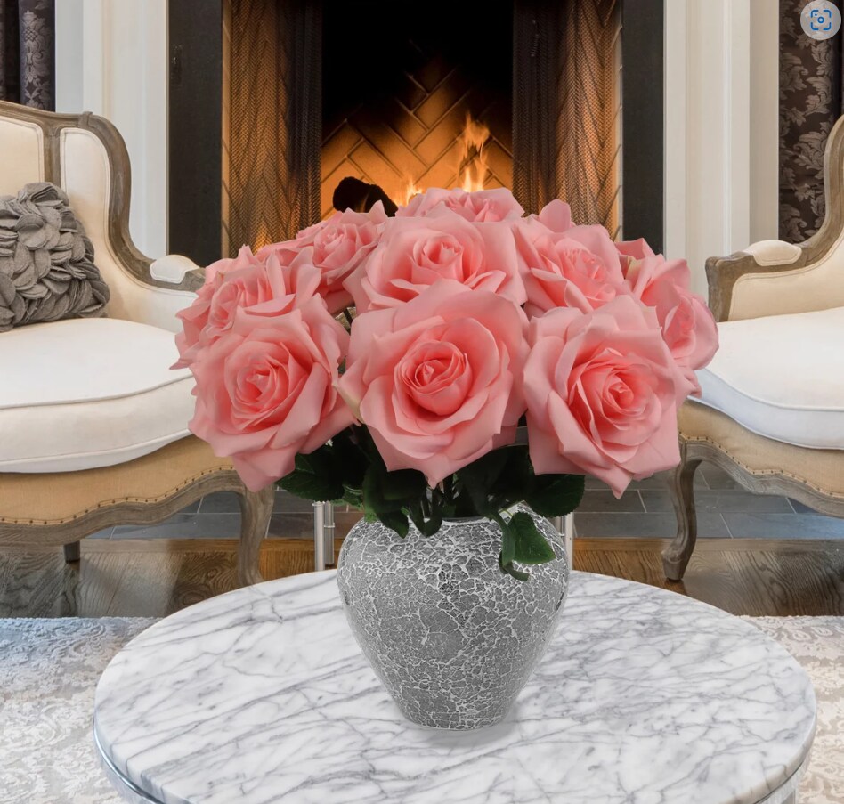 Delicate Light Pink Silk Rose Artificial Flowers - Stunning for Weddings, Home Decor and DIY Crafts