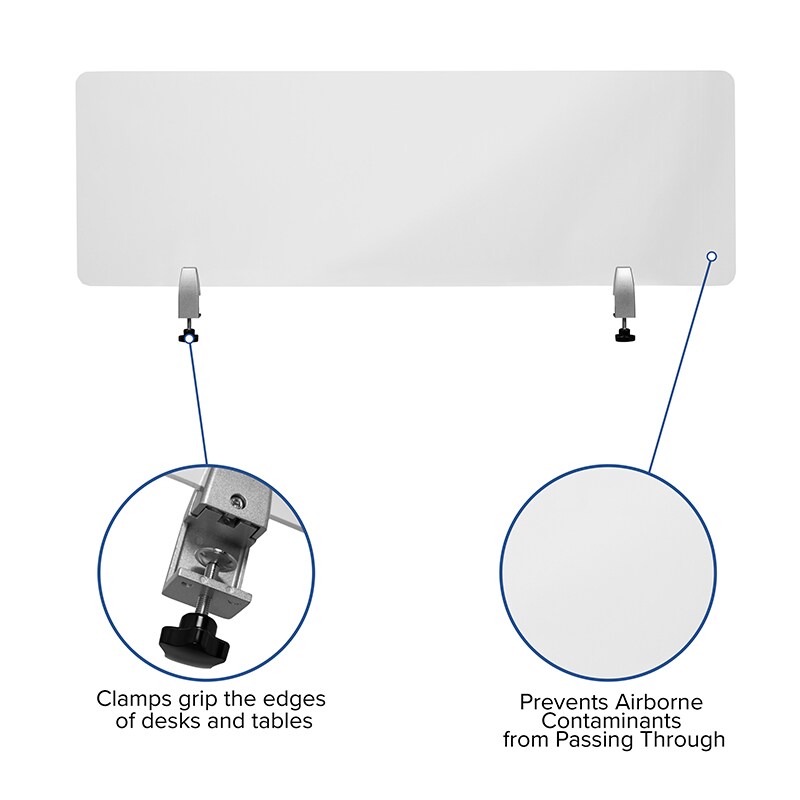 Flash Furniture Clear Acrylic Desk Partition