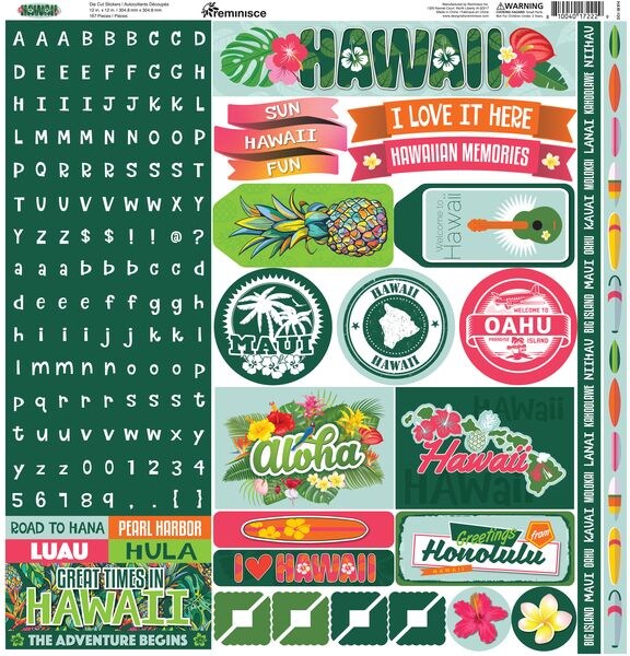 Reminisce Hawaii 12x12 Elements Stickers