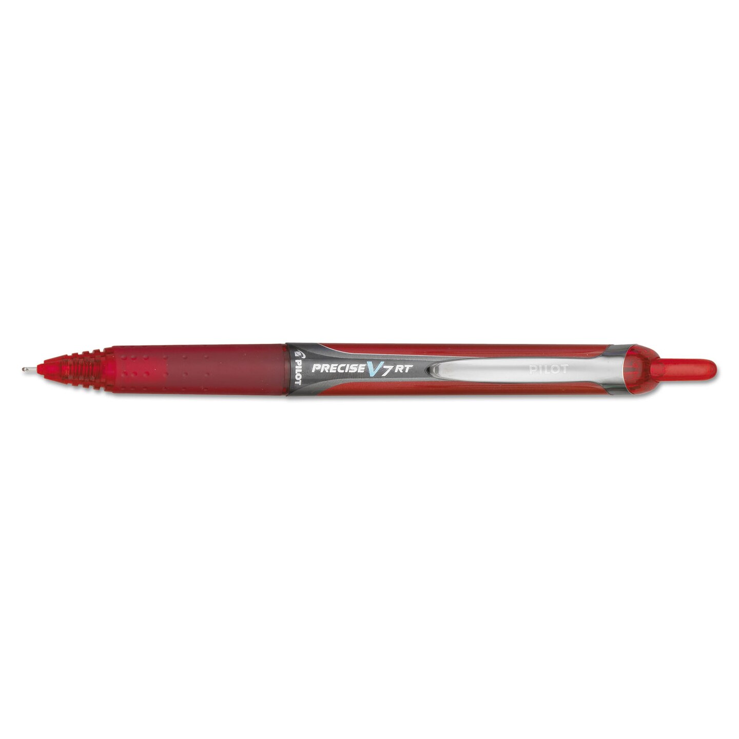 Precise V7RT Roller Ball Pen, Retractable, Fine 0.7 mm, Red Ink, Red Barrel