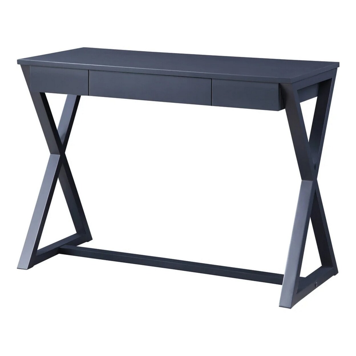 Saltoro Sherpi Mary 42 Inch Wood Console Sideboard Desk with Center Drawer, Gray