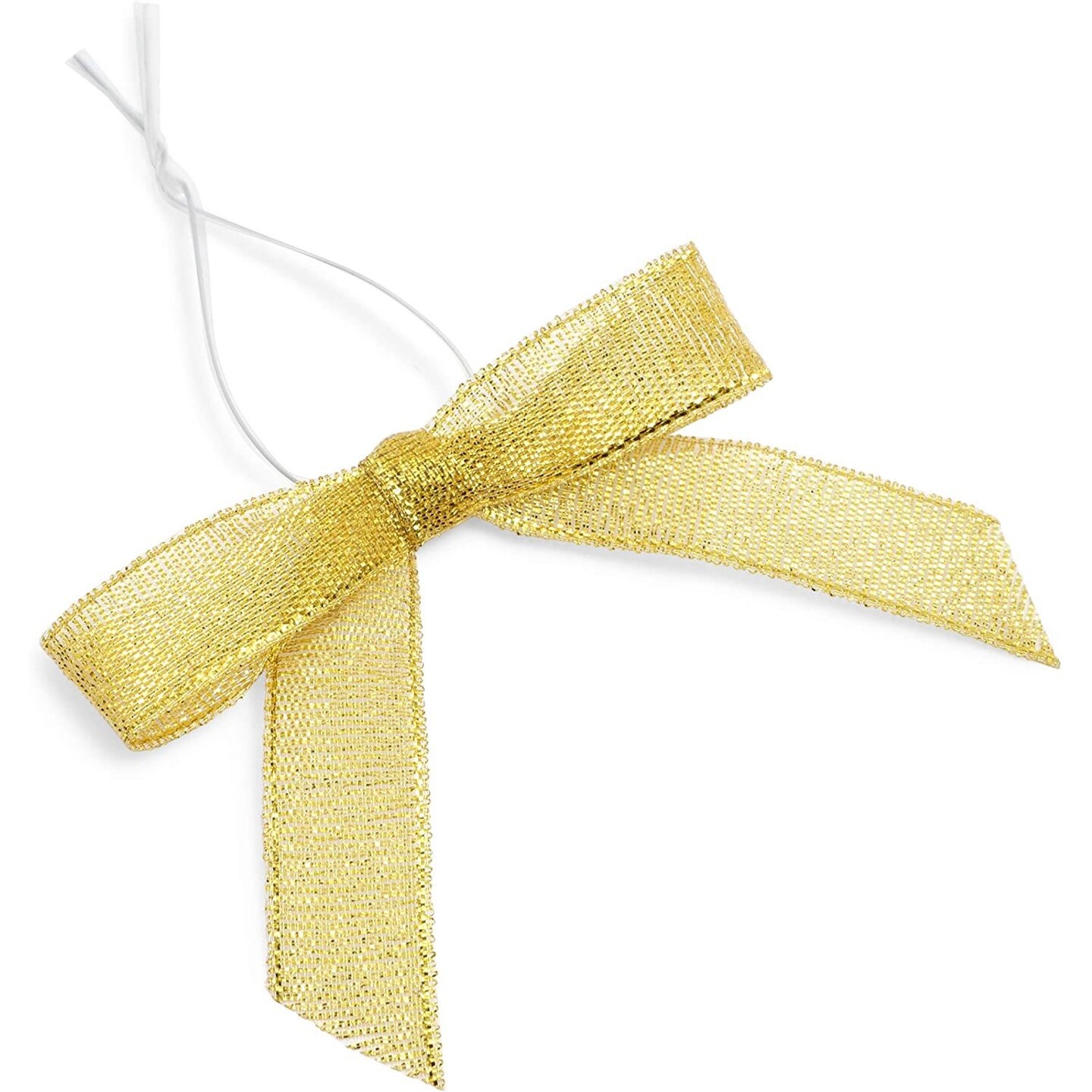 Pre-Tied Grosgrain Bows with Wire Twist Tie: Old Gold