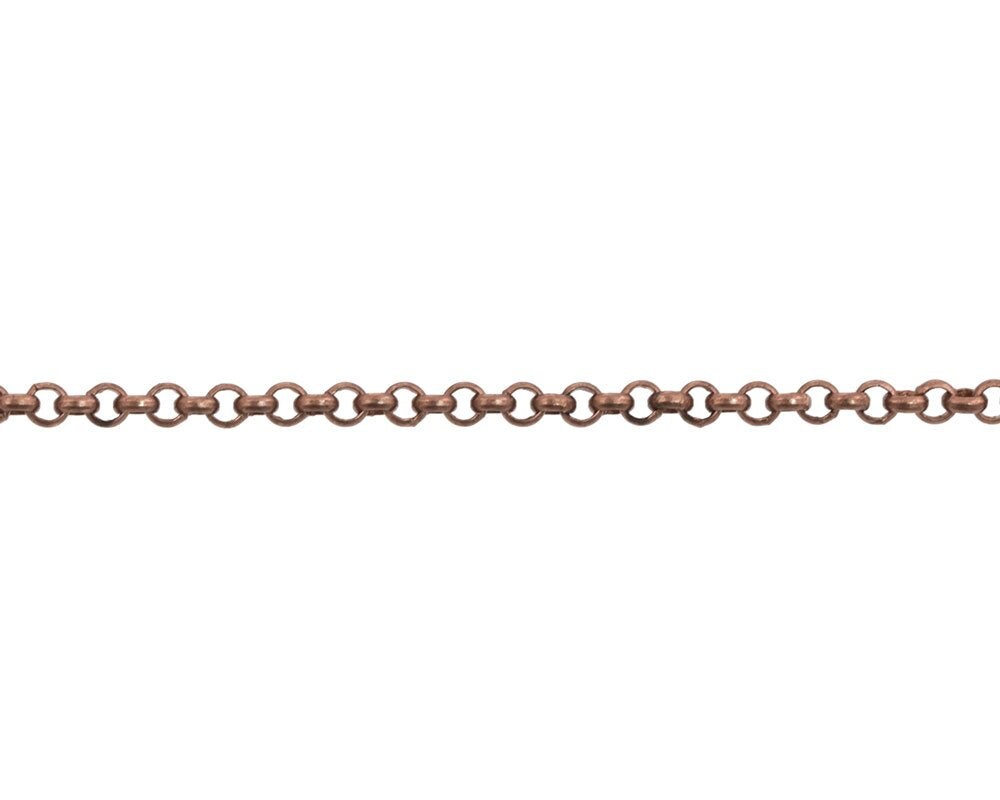 JewelrySupply 2mm Antique Copper Plated Rolo Chain (Priced per Foot)