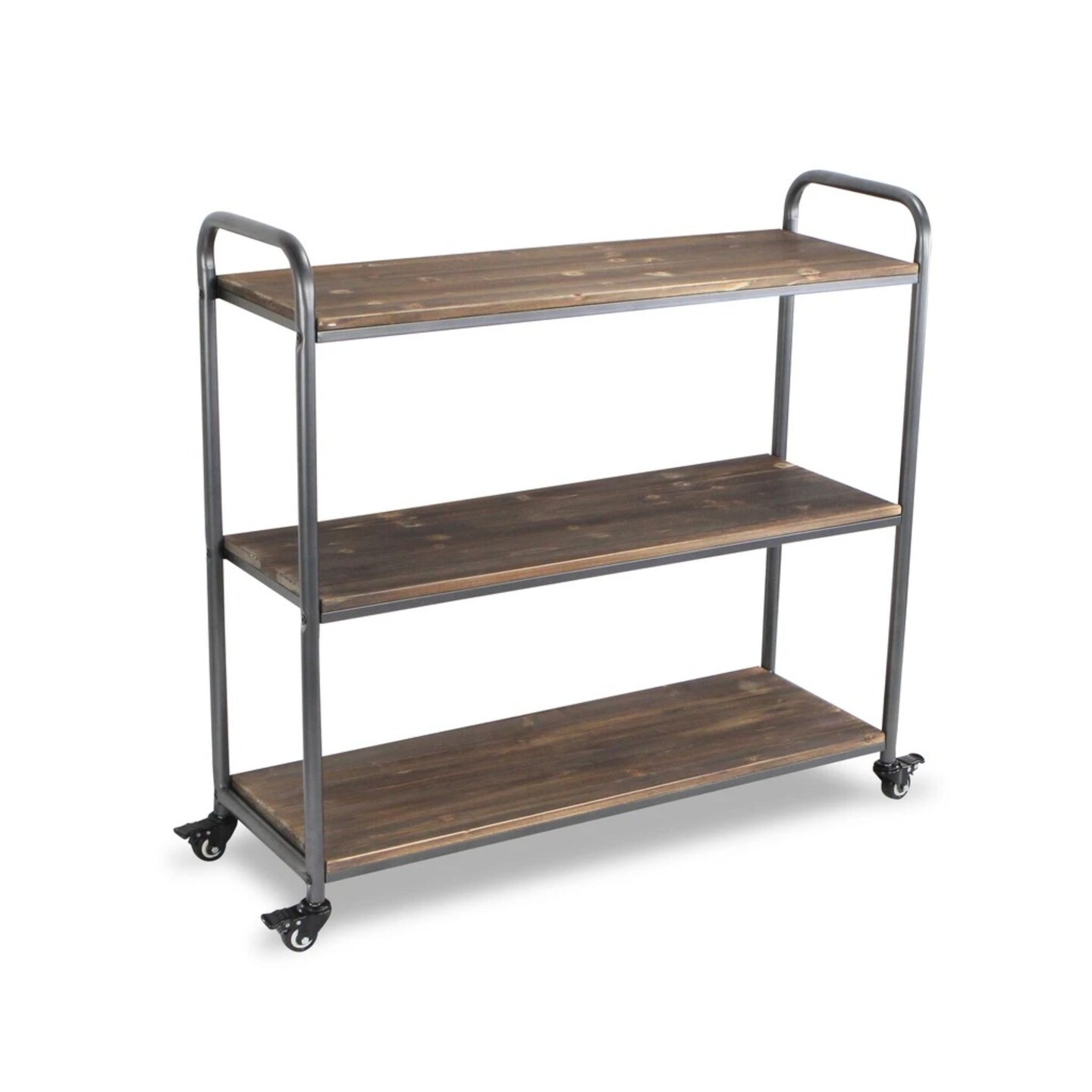 Contemporary Home Living 38.5" Brown and Gray 3 Tier Shelf Cart with