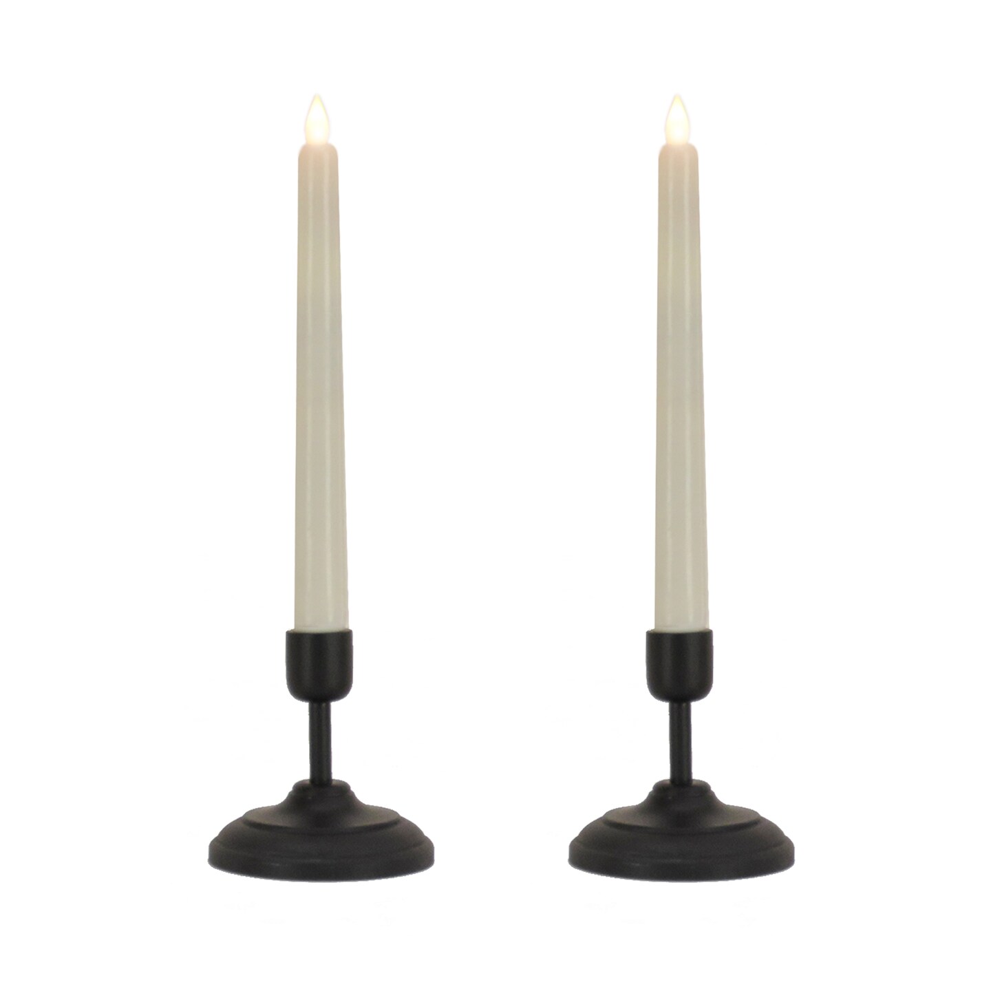 HGTV Home Collection Set of 2 Heritage Flameless LED Window Candles with Remote, Black, 12 in