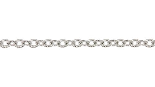 Textured Link Chain 2.4x2.6mm Silver Plated (Priced per Foot) -