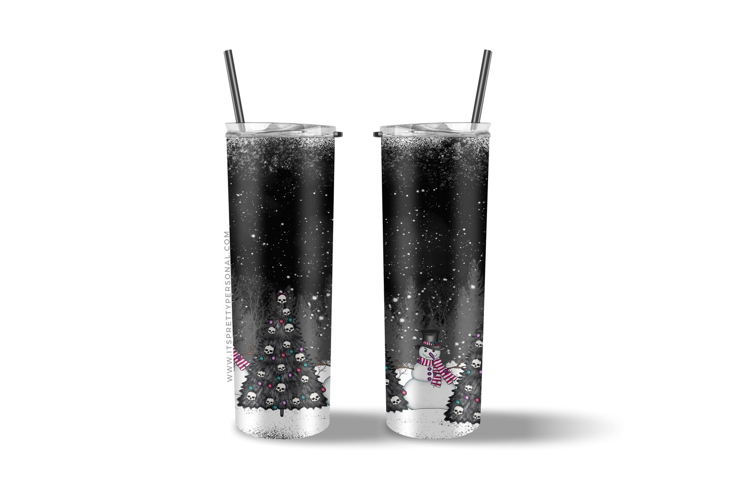#601 CLEAR 20oz- Creepy Christmas- 9.4" x 8" Pattern Vinyl Wrap