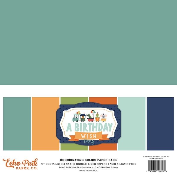 Echo Park A Birthday Wish Boy Solids Kit