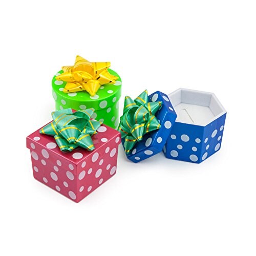 JewelrySupply Two Piece Ring Boxes - Assorted Polka Dot Colors Mini-Hat Boxes (48-Pcs)