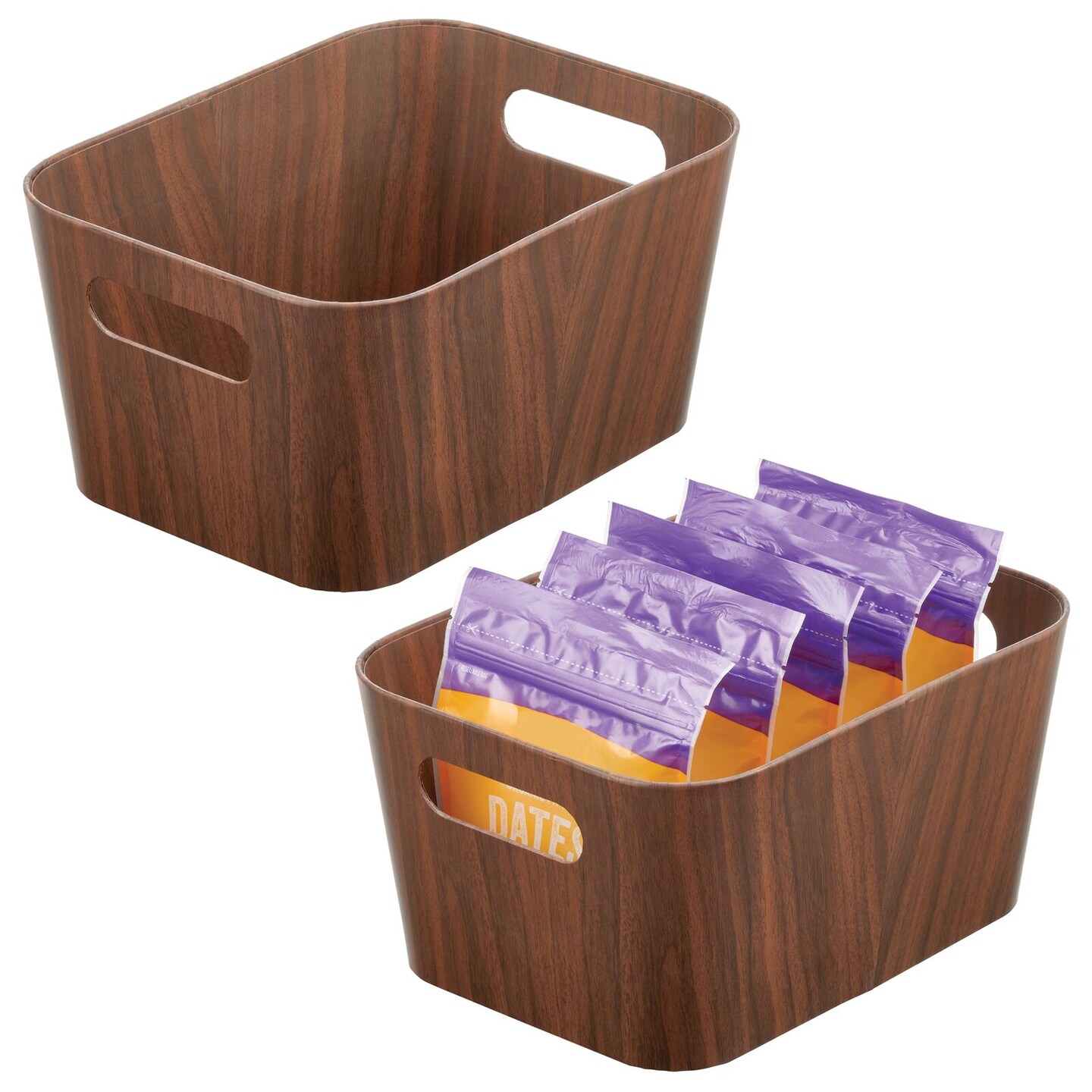 mDesign Kitchen Food Storage Organizer Bin, 2 Pack