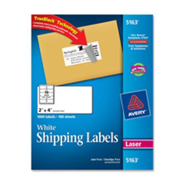 Avery Consumer Products Laser Labels- Mailing- Permanent- 8-.50in.x11in.- 25-PK White