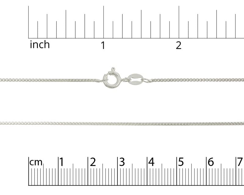 JewelrySupply Sterling Silver Box Chain Box Chain 1.1mm Thickness 18" Long