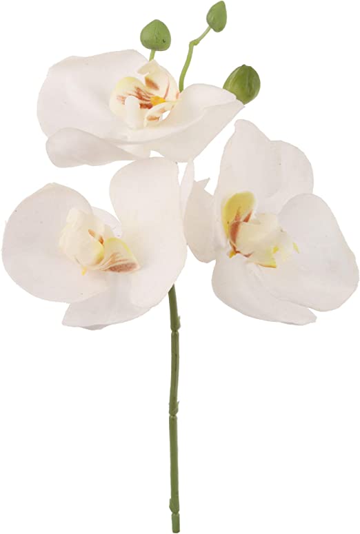 12" White Phalaenopsis Pick - 12-Pack, 3 Lifelike Silk Flowers Per Stem, Elegant Floral Décor, Perfect for Events & Home - Ideal for All Seasons, Floral Home by Artificial Flowers