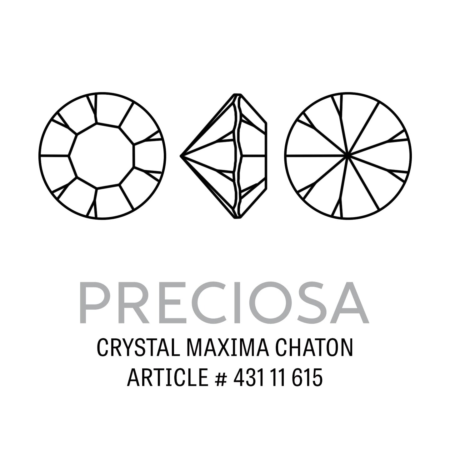 Preciosa Crystal Maxima Chaton 5.25mm (SS24) Crystal (Package of 50)