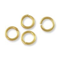 JewelrySupply Jump Ring - Open 4mm Satin Hamilton Gold Plated (100-Pcs)