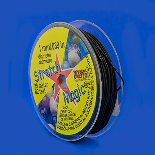 Stretch Magic Cord Stretchy Beading Cord (Black/1mm/25M)