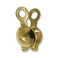 JewelrySupply Gold Filled Clam Shell Bead Tip with Double Loop (1-Pc)