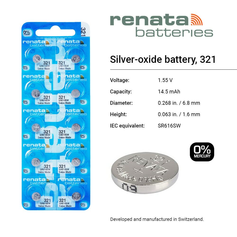 Renata 321 SR616SW 1.55V Silver Oxide Watch Battery