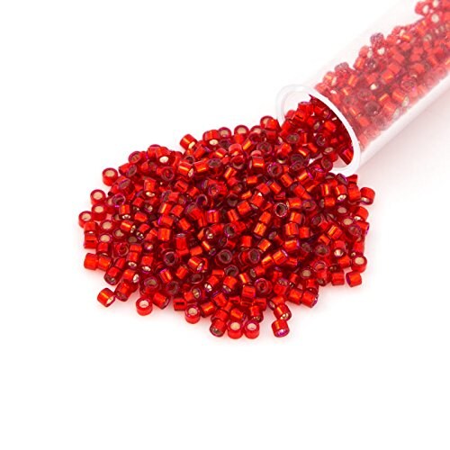 Miyuki Delica Seed Bead 11/0 Silver Lined Red