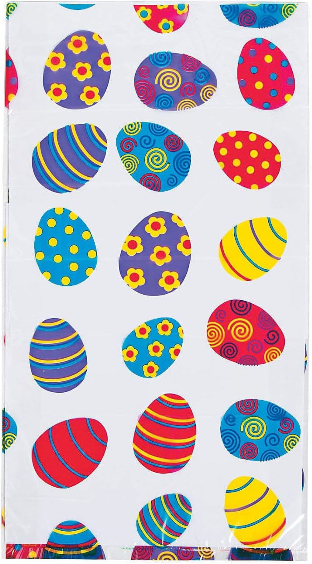 Fun Express Easter Basket Bags 17 3/4" tall cellophane bags with Easter egg design 12pcs