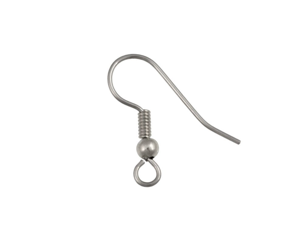 Pandahall Pandahall 300pcs Surgical Stainless Steel Earring Hooks with Ball  End 22x12x2mm Fish Ear Wire for Jewelry Making : .in: Jewellery