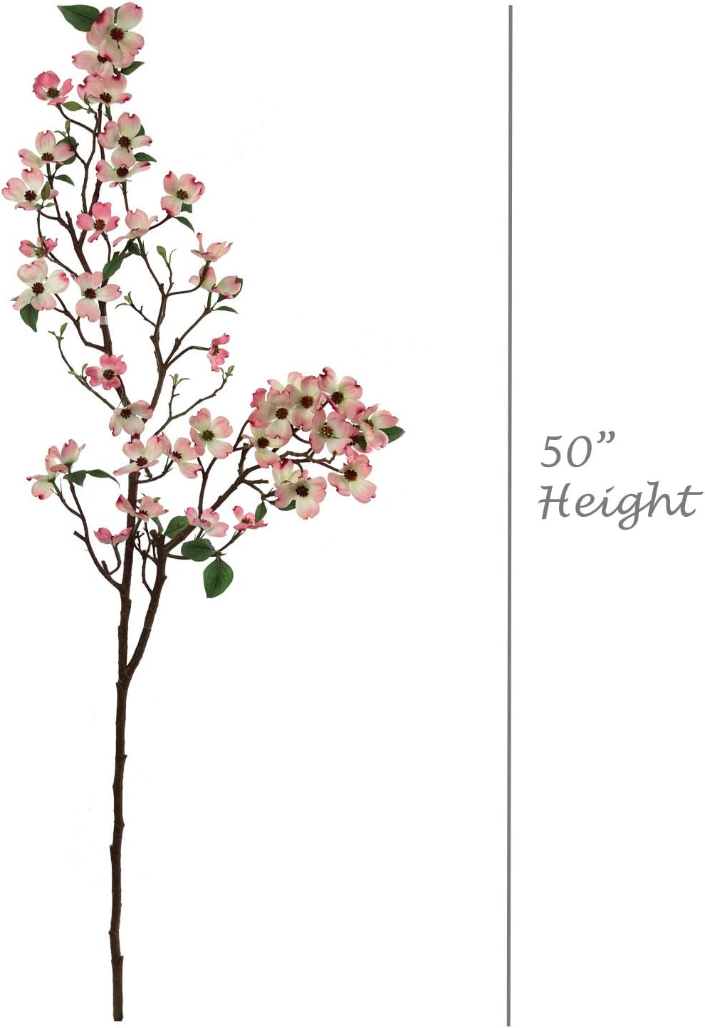 Stunning 50" Lifelike Silk Dogwood Branch 4 Piece - Elegant Faux Floral Decor for Home, Weddings & Events