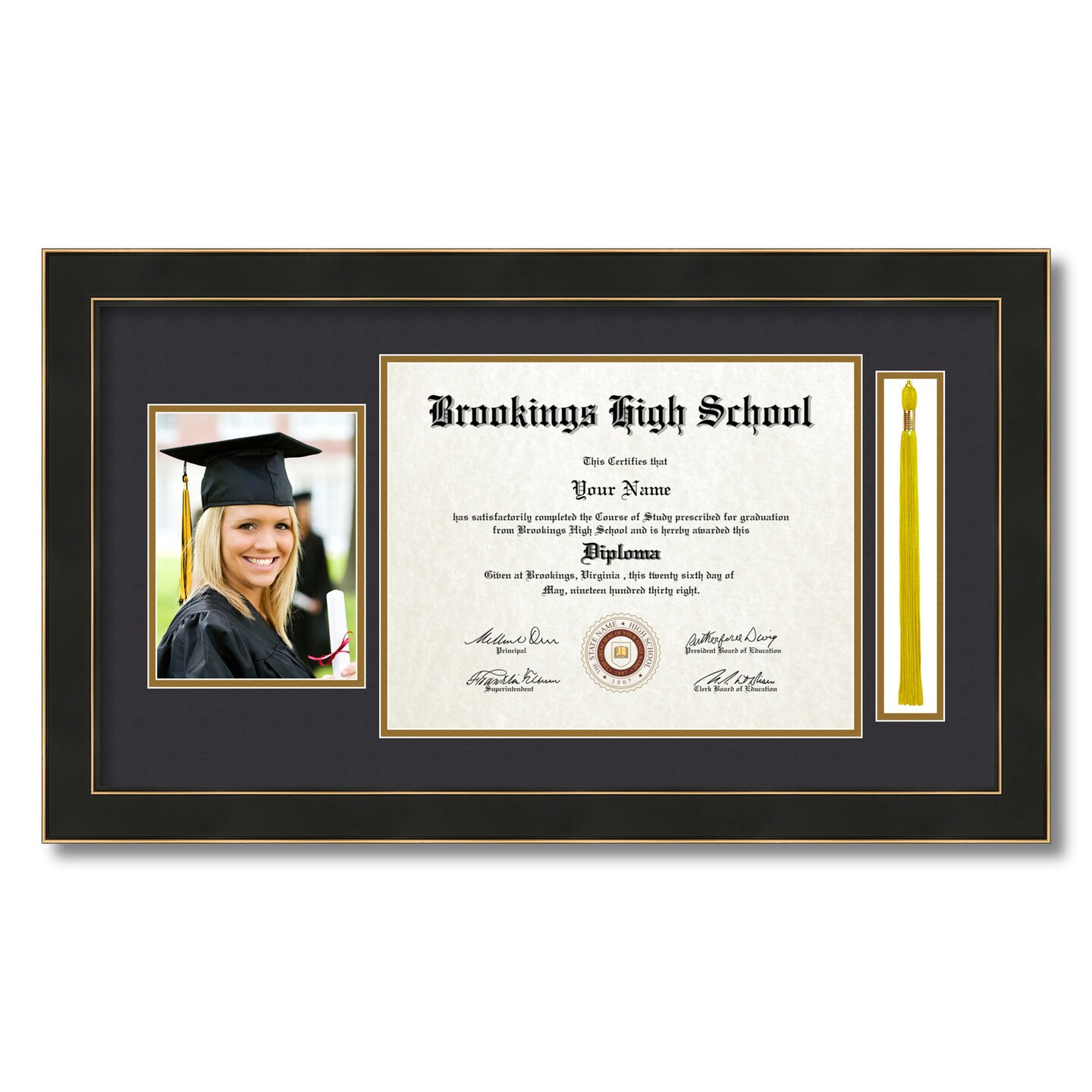 Arttoframes 11x14 Inch Diploma Frame With 5x7 Inch Image Opening And