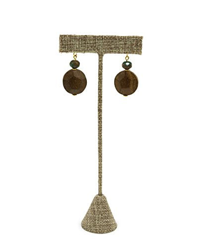 Jewelry Display for Earrings Burlap - T Bar 6-1/2&#x22;H