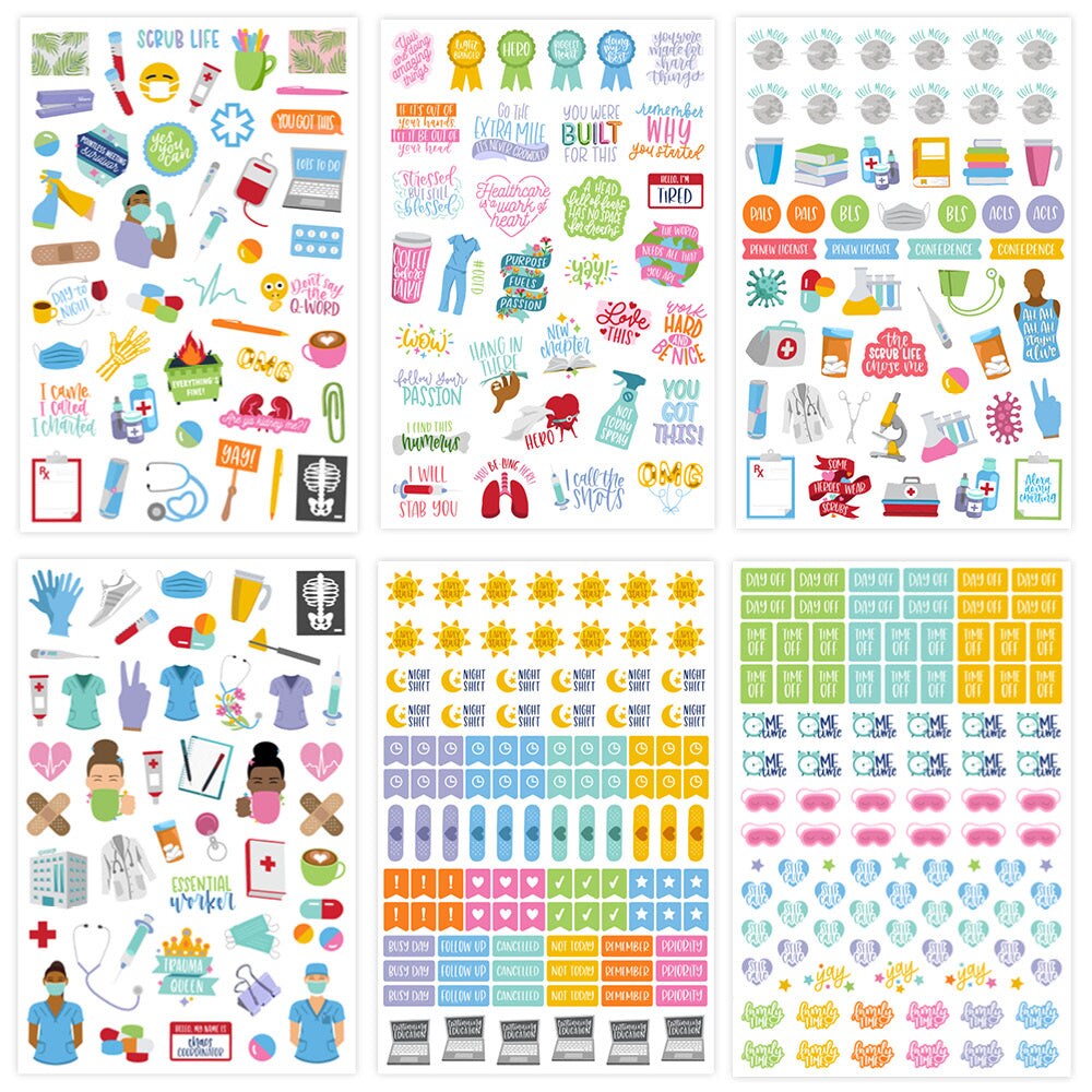 bloom daily planners Sticker Sheets, Healthcare Heroes