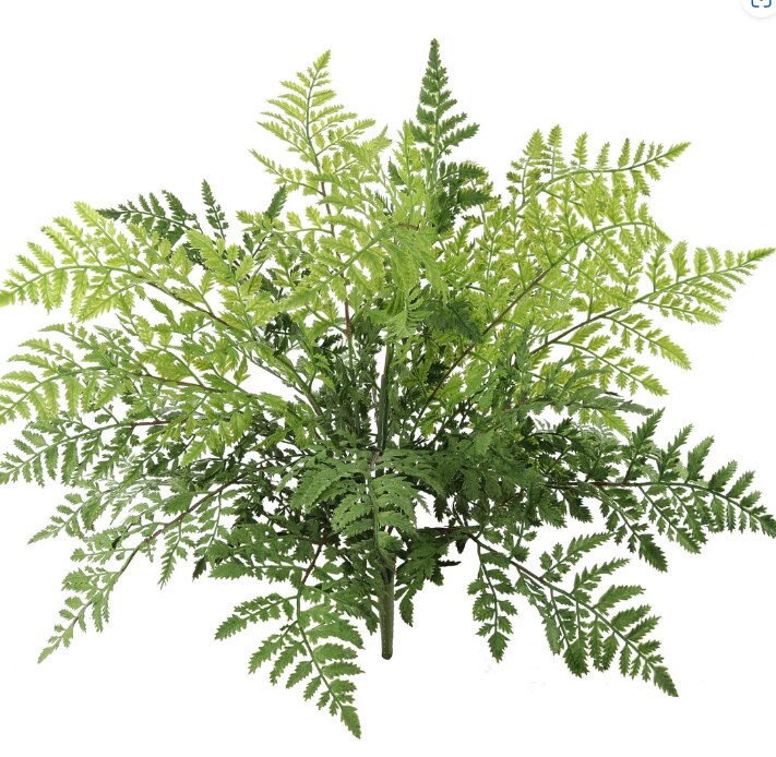 Durable 28&#x22; All-Weather Leather Fern Bush - Versatile Faux Greenery for Indoor &#x26; Outdoor Decor, Landscaping, and Events