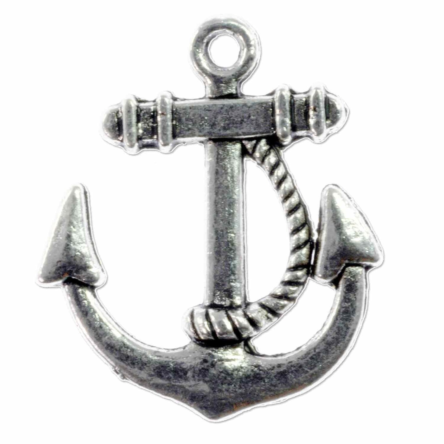 Anchor Pendant 23x21mm Pewter Antique Silver Plated (1-Piece)