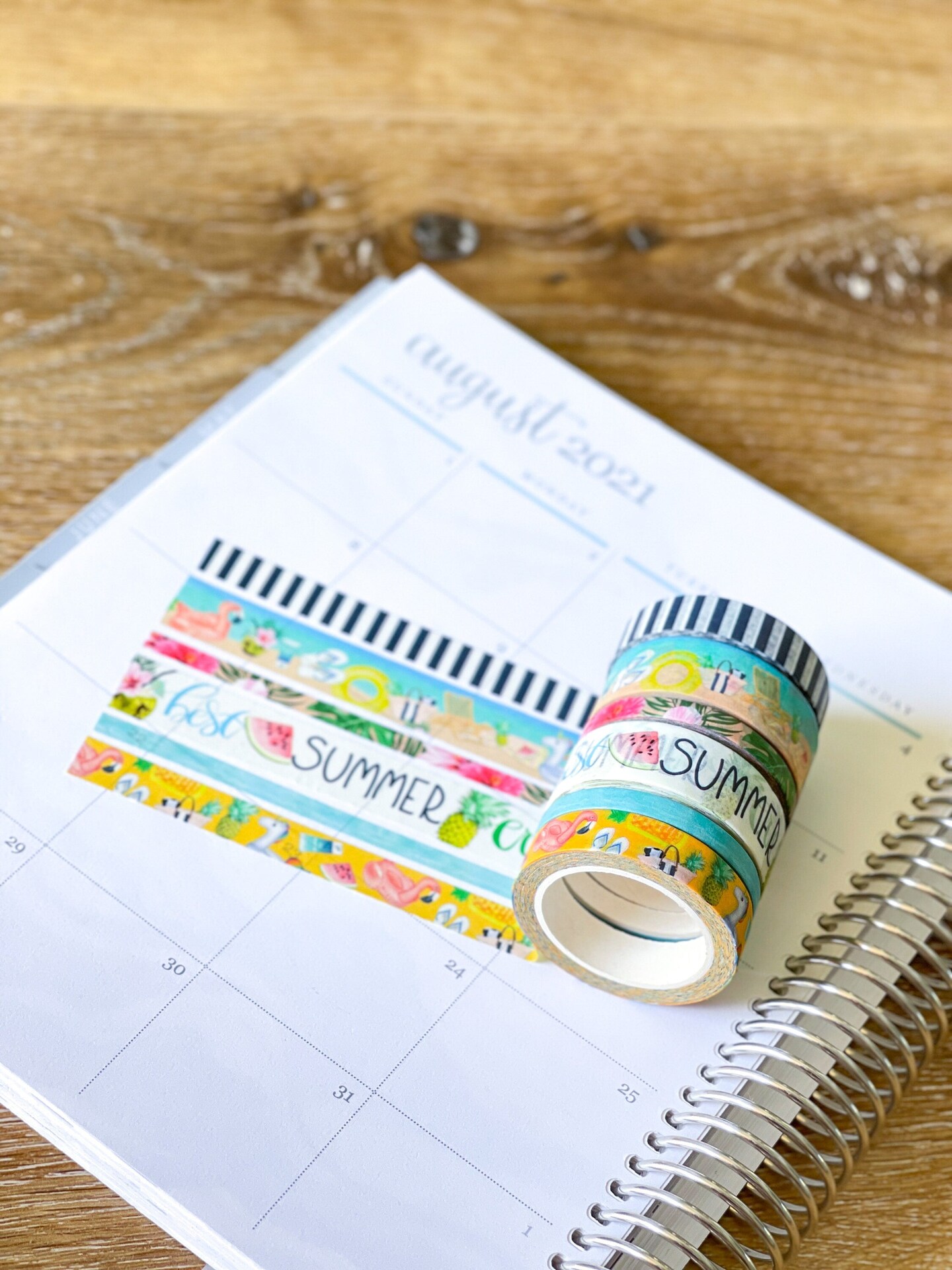 Summer Pool Floaties Beach Vacation Hawaii Ocean Summertime Washi Tape Set (#W028)