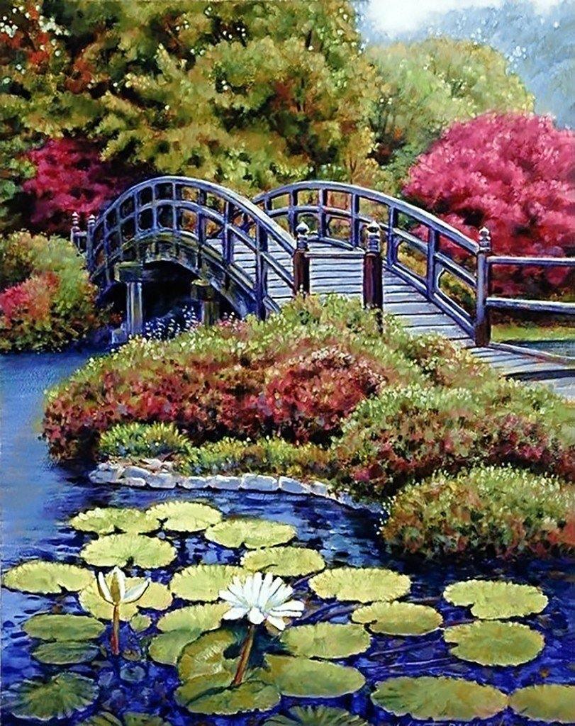 Japanese Garden WD096 14.9 x 18.9 inches Wizardi Diamond Painting Kit