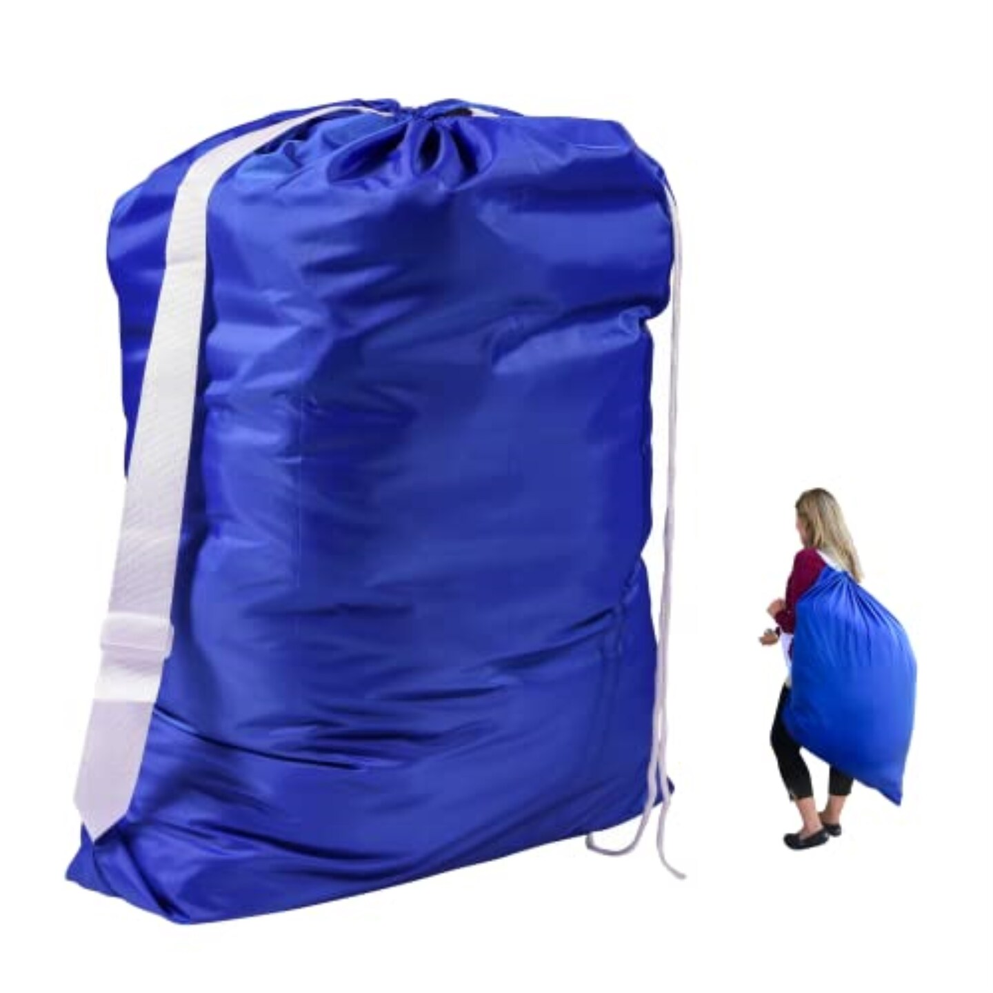 Keeble Outlets - Commercial Grade Carry Laundry Bag With 2 Inch Shoulder Strap. 30 x 40 Inches Carry Laundry Bag From Handy Laundry with Shoulder Strap, Large Size 30 Inches X 40 Inches, Commercial Grade 100% Nylon - Designed for Heavy Duty Use - College Laundry Bag - Household Storage