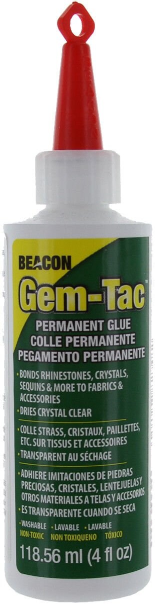 Beacon Gem-tac Permanent Adhesive Glue 4 Oz. for Gems Sequins Rhinestones  Crafts