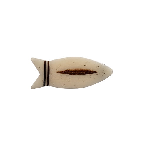 John Bead Antique Natural Bone Fish Pendants, 10pcs