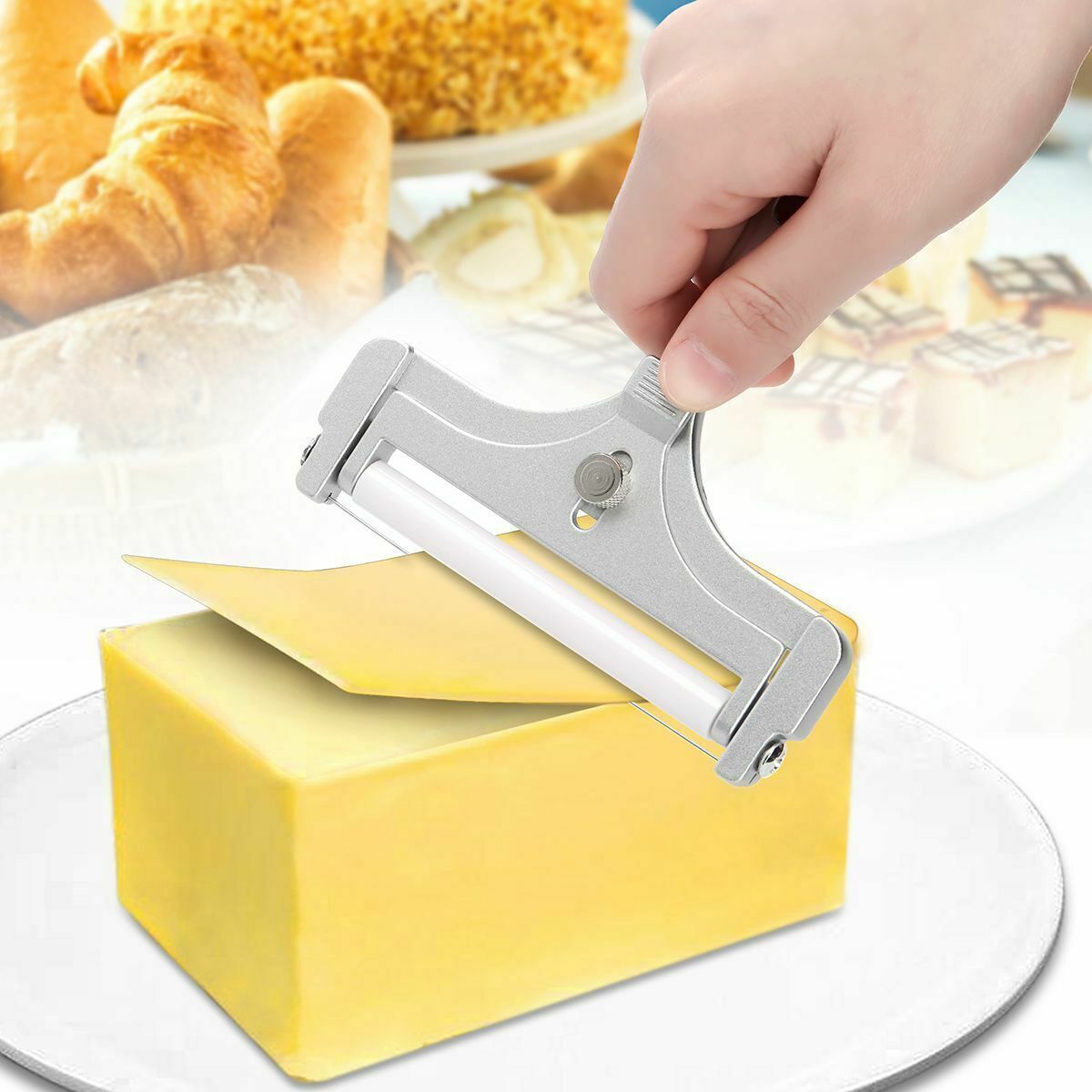 Kitcheniva Adjustable Stainless Steel Cheese Slicer Tool