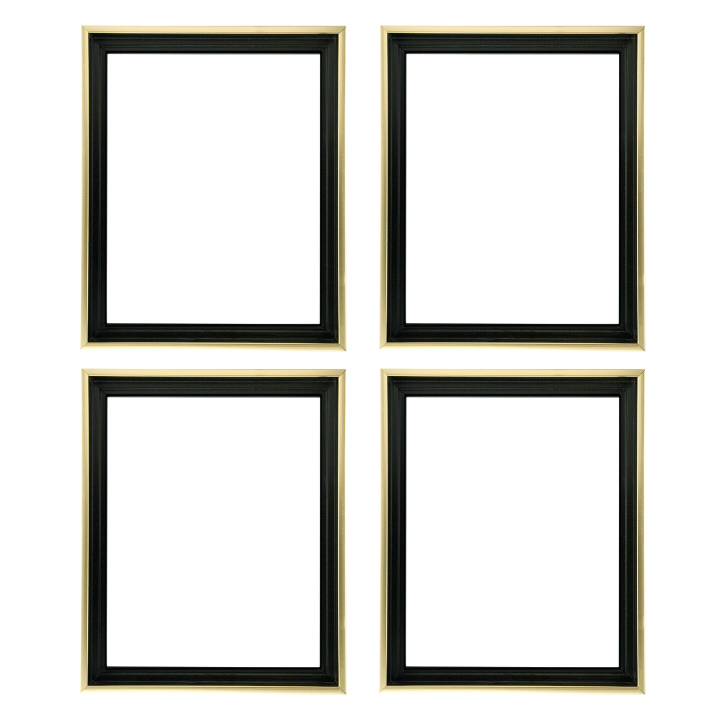 Creative Mark Illusions Floater Frames - Walnut/Gold - 4 Pack of &#xBE;&#x2019;&#x2019; Deep Floating Frames for Stretched Canvas Paintings, Artwork, and More