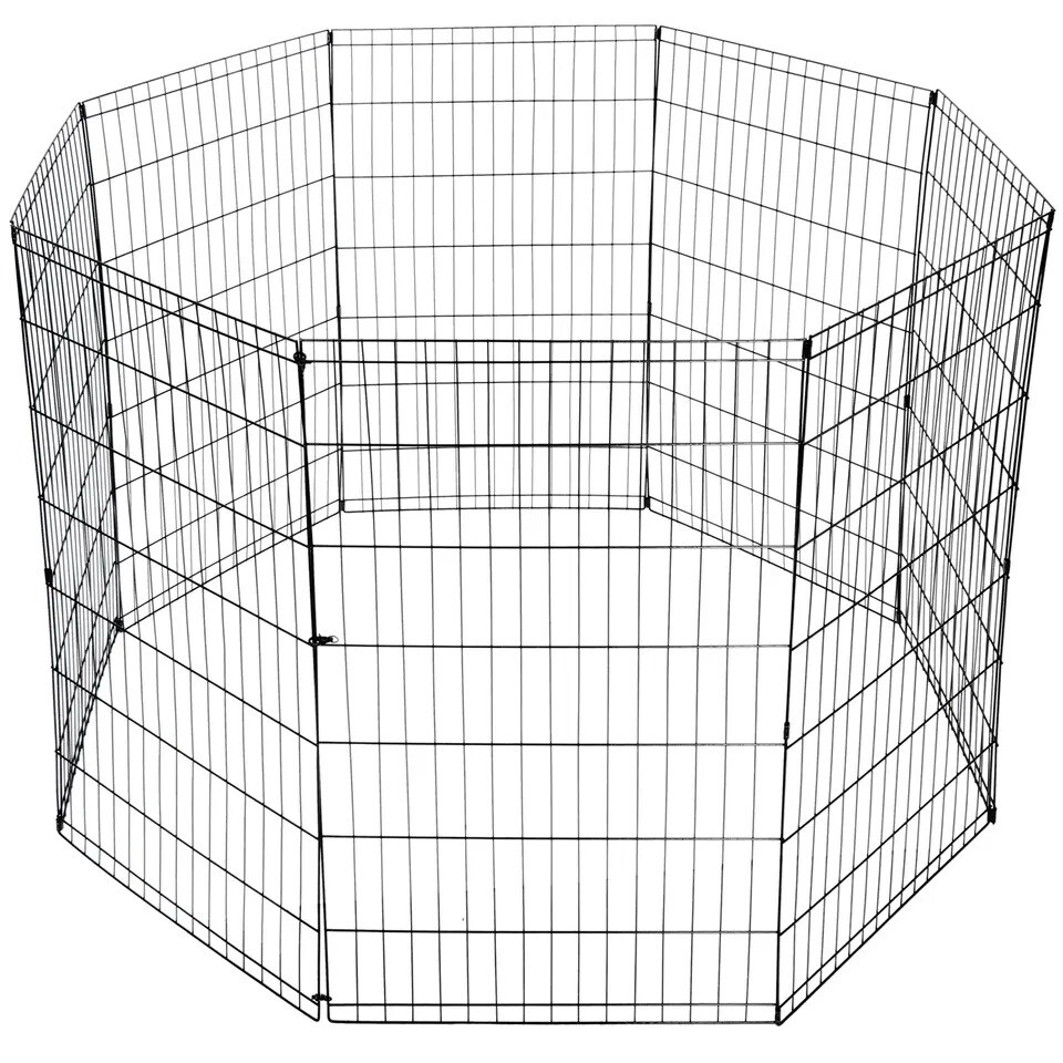 42 Inch 8 Panels Dog Playpen Fence Pet Play Pen Exercise Cage Kennel Indoor