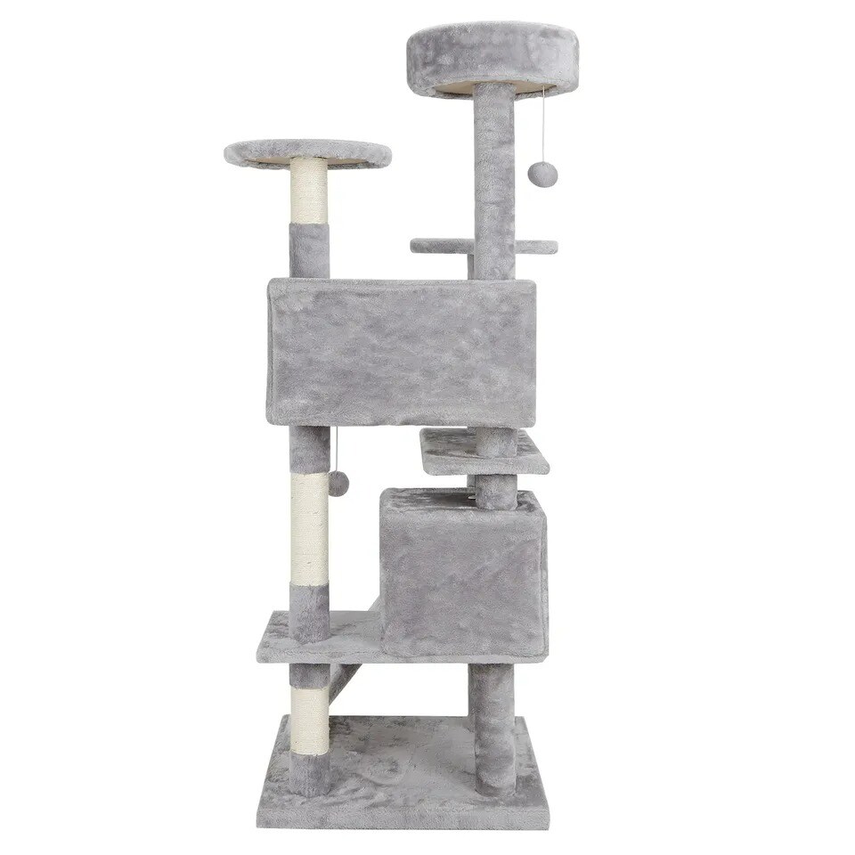 53&#x22; Cat Tree Activity Tower Pet Furniture Sisal-Covered Scratch Post Play Relax